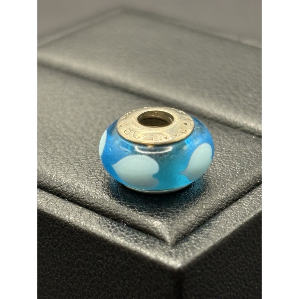 Pandora Sterling Silver Blue Murano Heart Charm ALE H20